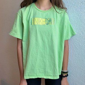 Casual Light Green and Yellow Floral NIKE Brand Girls T-shirt Youth XL